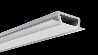 Aluminium rail for LED strip for installation