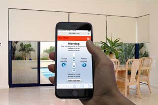 Motorized roller blinds controlled with smartphone